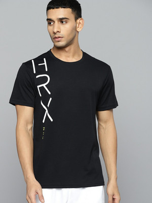 HRX by Hrithik Roshan Typography Men Round Neck Black T-Shirt