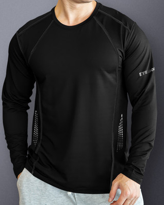 EyeBogler Solid Men Round Neck Black T-Shirt