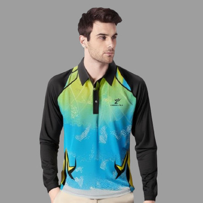 lookswala Printed Men Polo Neck Multicolor T-Shirt