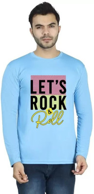 LV CARE Printed Men Round Neck Blue T-Shirt