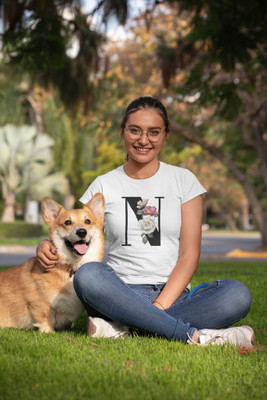 DEE LEAF Printed Women Round Neck White T-Shirt