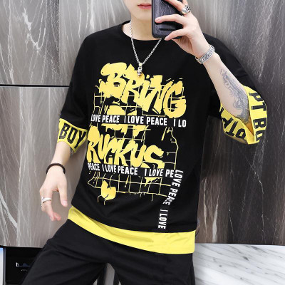 Conway Typography Men Round Neck Black T-Shirt