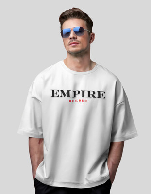 HS Closet Cove Typography Men Round Neck White T-Shirt