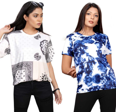 Apache Printed Women Round Neck Multicolor T-Shirt