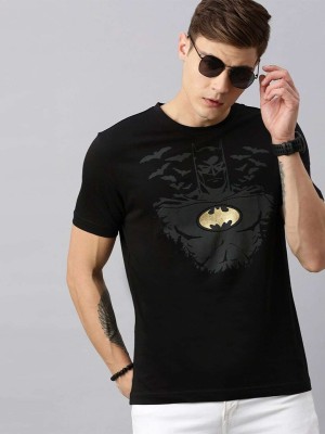 Kook N Keech Batman Printed Men Round Neck Black T-Shirt