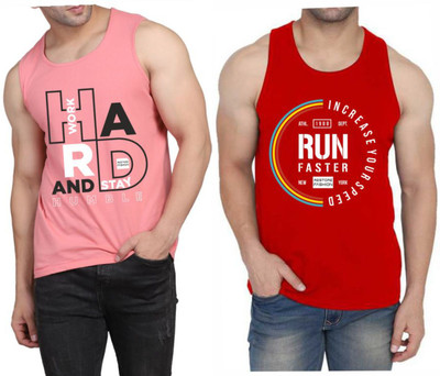 Restore Printed Men Scoop Neck Pink, Red, Multicolor T-Shirt