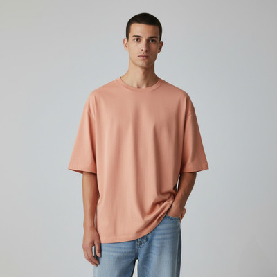 r fashion hub Solid Men Round Neck Pink T-Shirt