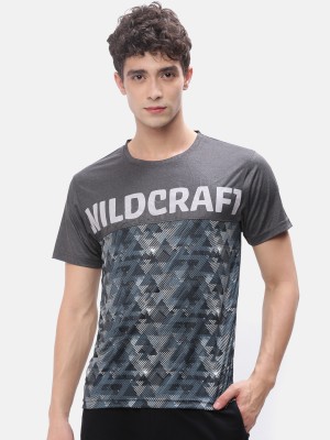 Wildcraft Printed Men Round Neck Black T-Shirt