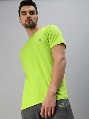 ONN Solid Men Round Neck Green T-Shirt