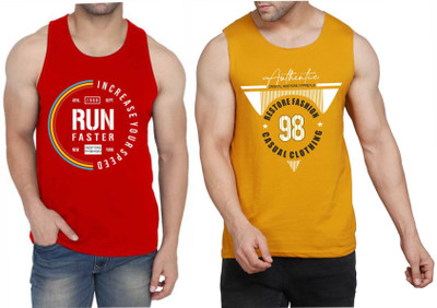 WOOSTRO Printed, Typography Men Scoop Neck Red, Brown T-Shirt
