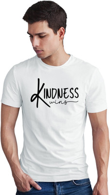 Seek Buy Love Printed Men Round Neck White T-Shirt