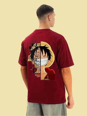 BDSQUARE Printed Men Round Neck Red T-Shirt