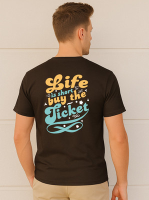 TheLyra Graphic Print Men Round Neck Brown T-Shirt