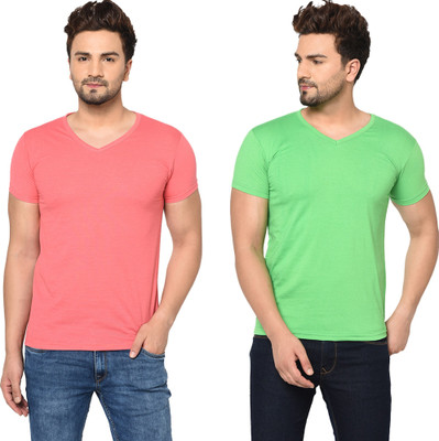 Tresna Fab Solid Men V Neck Multicolor T-Shirt