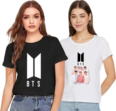Renowned Printed Women Round Neck White T-Shirt