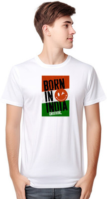 RON BRANDO Printed Men Round Neck White T-Shirt