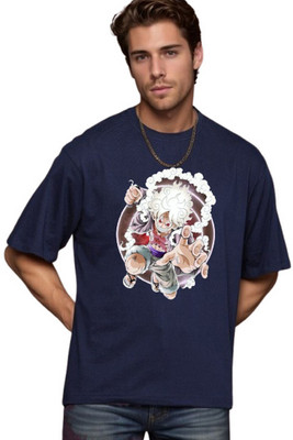 Ericia Printed, Graphic Print Men Polo Neck Blue T-Shirt