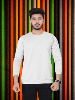 radhe creation Solid Men Round Neck White T-Shirt