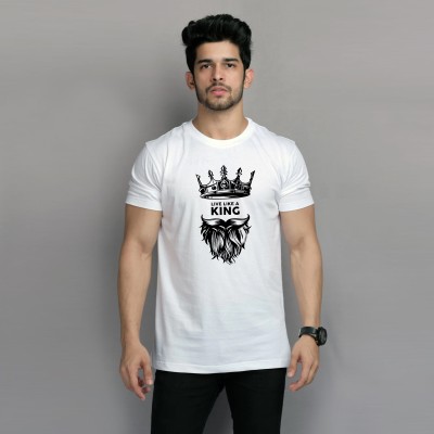 WOLDER Printed, Typography Men Round Neck White T-Shirt