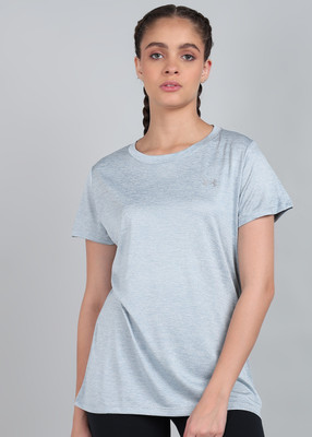 UNDER ARMOUR Self Design Women Round Neck Grey T-Shirt