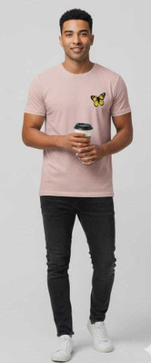 Rachmun enterprises pvt ltd Graphic Print Men Round Neck Pink T-Shirt