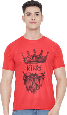 InkTees Printed Men Round Neck Red T-Shirt