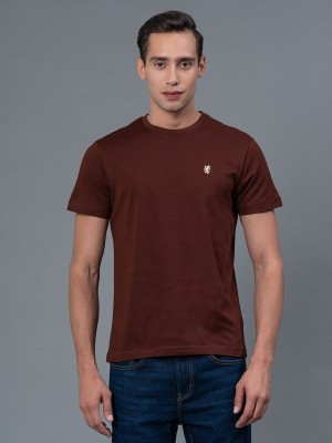 RED TAPE Solid Men Round Neck Maroon T-Shirt