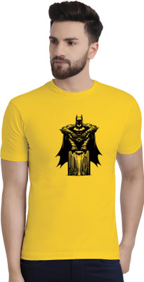 Binayak Printed Men Round Neck Yellow T-Shirt