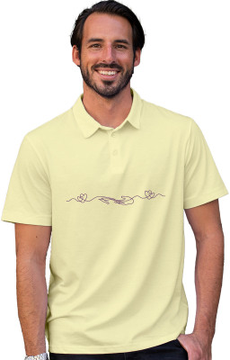 Fighterhero Printed Men Polo Neck Yellow T-Shirt