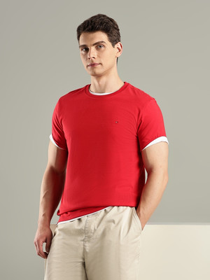 TOMMY HILFIGER Solid Men Crew Neck Red T-Shirt
