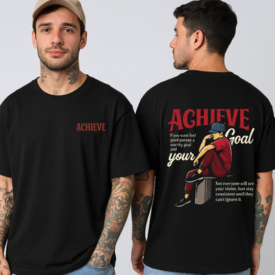 Zasu Fashion Graphic Print Men Round Neck Black T-Shirt