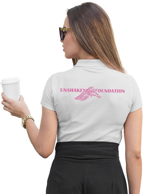 Fighterhero Printed Women Polo Neck White T-Shirt