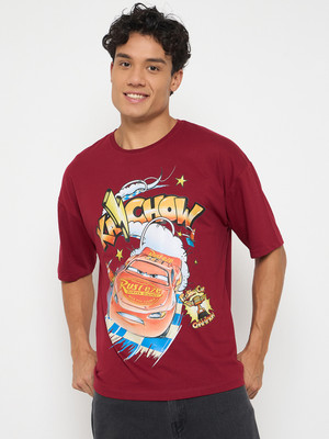 WEAR YOUR MIND Graphic Print Men Round Neck Maroon T-Shirt