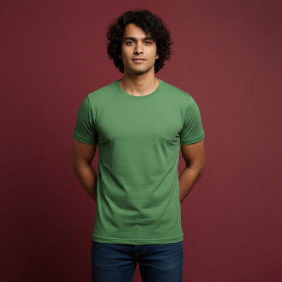 SPOWEARY Solid Men Round Neck Reversible Green T-Shirt