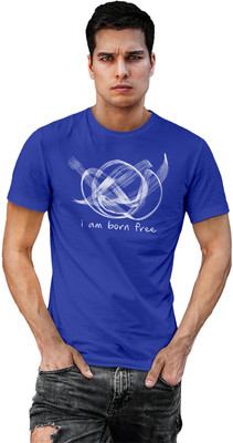 Fighterhero Printed Men Round Neck Blue T-Shirt