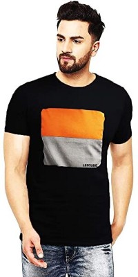 Leotude Printed Men Round Neck Black T-Shirt
