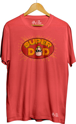 THE PRINT PLATTER Graphic Print Men Round Neck Pink T-Shirt