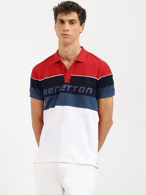United Colors of Benetton Colorblock Men Polo Neck Multicolor T-Shirt