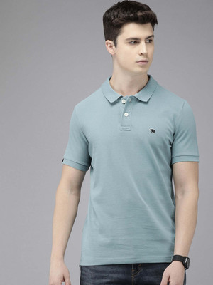 THE BEAR HOUSE Solid Men Polo Neck Blue T-Shirt