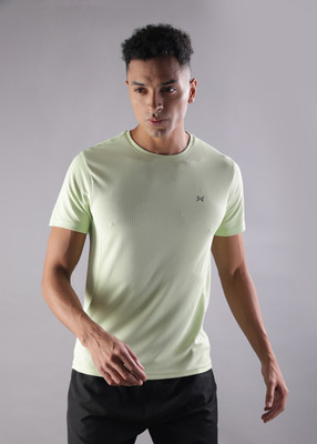 Force NXT Solid Men Round Neck Light Green T-Shirt