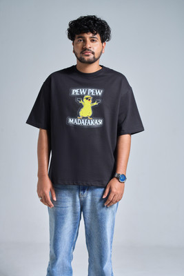 VEYRE Graphic Print Men Round Neck Black T-Shirt