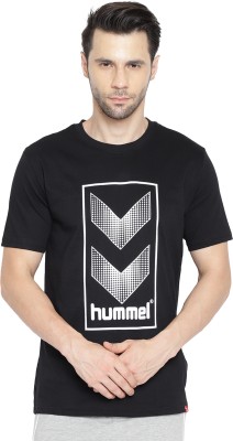 HUMMEL Printed, Typography Men Round Neck Black T-Shirt