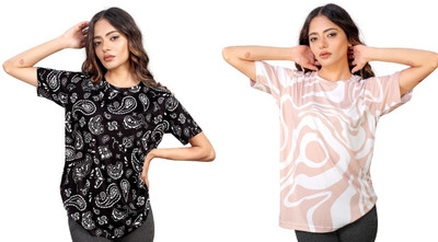 Apache Printed Women Round Neck Multicolor T-Shirt