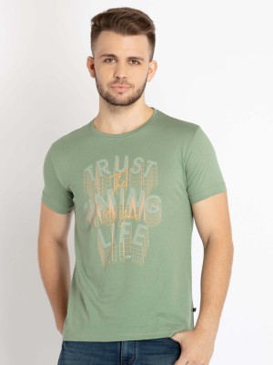 Status Quo Printed Men Round Neck Green T-Shirt