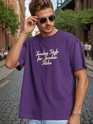 Bene Kleed Graphic Print Men Crew Neck Purple T-Shirt