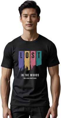 Millionemotions Printed Men Round Neck Black T-Shirt