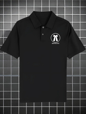 Zoobang Printed Men Polo Neck Black T-Shirt