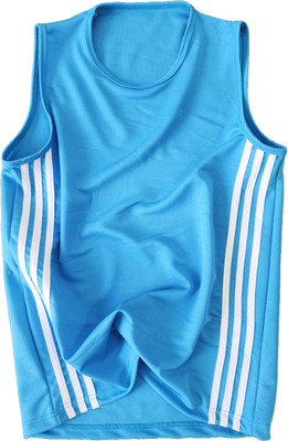 xovio Striped Men Round Neck Blue T-Shirt