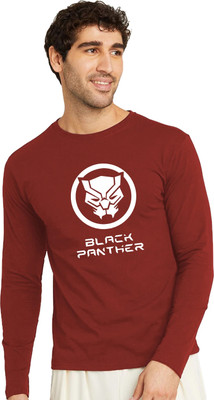 OrrganicChics Printed, Typography Men Round Neck Maroon T-Shirt