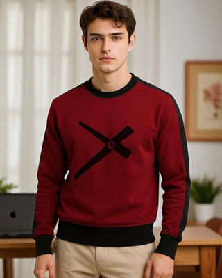 FASHIUM Printed Men Round Neck Maroon T-Shirt